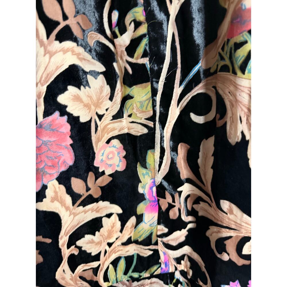 Dress the Population Black Floral Velvet Midi Dress with Pink and Gold Accents - Picture 12 of 16